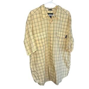 Eddie Bauer Yellow Plaid Casual Button Down Shirt